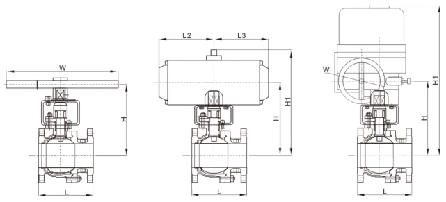 Drawning Of A351 CF8 Metal-Seated Floating Ball Valve Drawning Of A351 CF8 Metal-Seated Floating Ball Valve